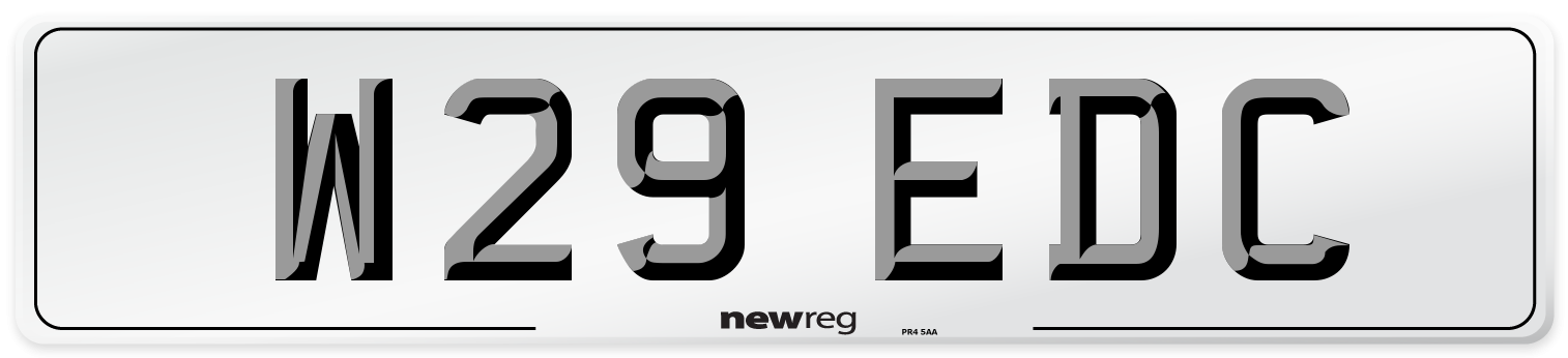 W29 EDC Number Plate from New Reg
